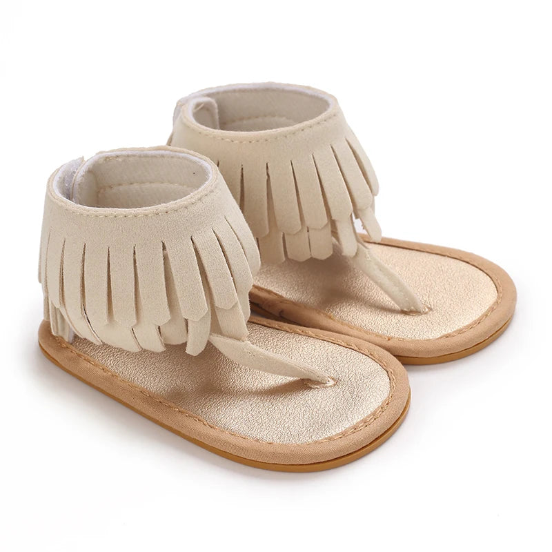 Summer 0-18M Female Baby Apricot Sandals Bow High Quality Soft Bottom Anti slip Breathable First Walking Shoes
