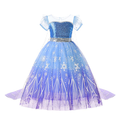 Children Costume Girl Dress Halloween Princess Cosplay Party Rapunzal Anna Elsa Birthday Clothes