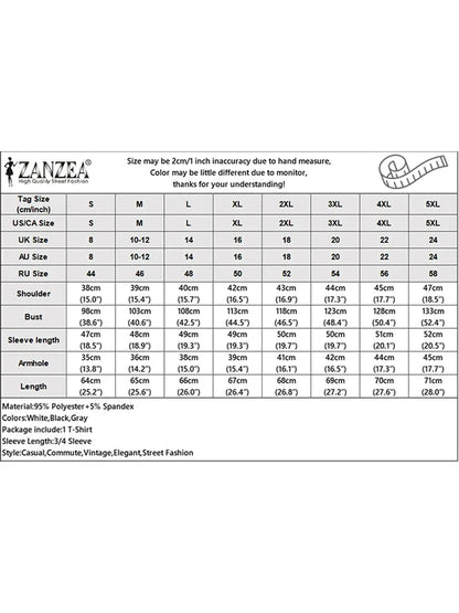 ZANZEA Fall 2025 Women's Striped T-Shirts Loose Boatneck 3/4 Sleeve Side Slit Tees Woman Everyday Casual Wear Streetwear S-3XL