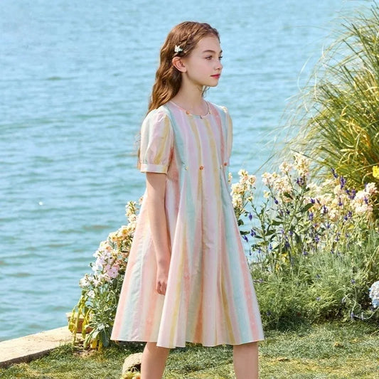 Rainbow Dress Princess Girl Dresses 12 Years Girls Children's Elegant Beautiful 10 14 Old Fashion Clothes Girls' From Party Kids